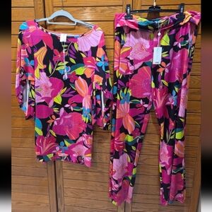 Trina Turk Solar Floral Pant Swim Coverup SET